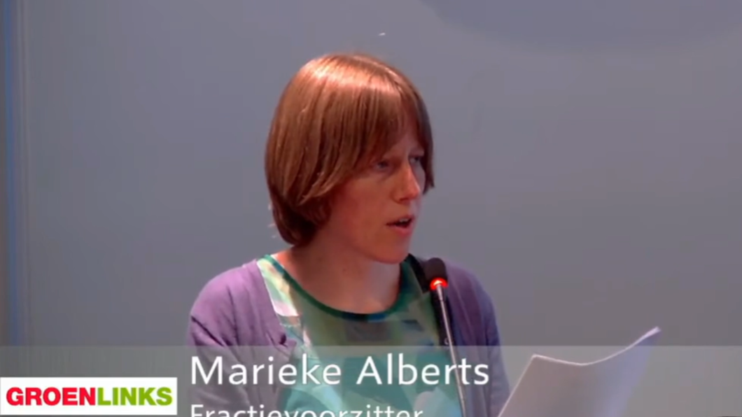 Fractievoorzitter Marieke Alberts tijdens kaderdebat 2021