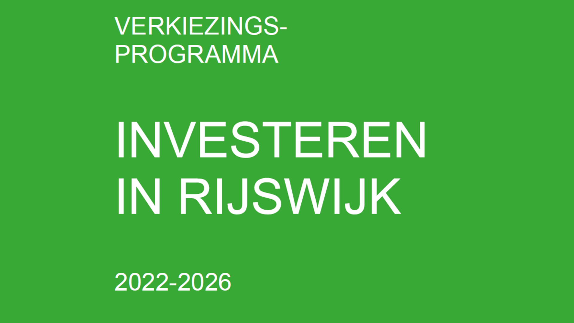 Voorpagina verkiezingsprogramma 2022-2026